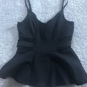 Black Peplum Tank XS